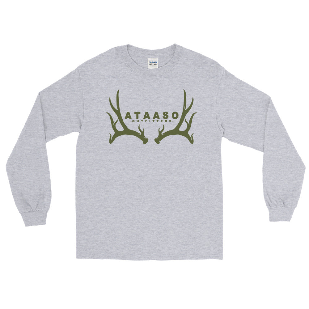 Ataaso Antler Longsleeve Tshirt (Green)